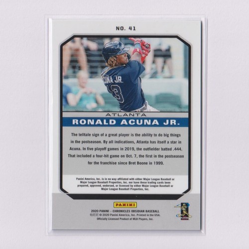 2020 Panini Chronicles Obsidian #41 Ronald Acuna Jr - Picture 2 of 2