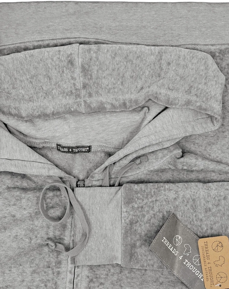 Threads 4 Thought Women's Organic Cotton Blend Zip Hoodie Heather Grey Size M - Image 4 of 4
