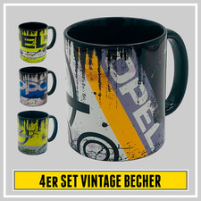 4er Set Opel Vintage Retro Becher / Tasse / Manta OPC / Ascona Oldtimer / Tuning