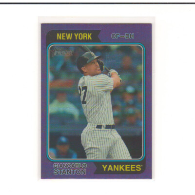 2023 Topps Heritage Purple Hot Box Refractors #81 Giancarlo Stanton