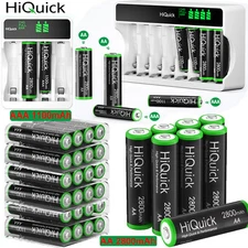 EBL 1.2V AA AAA Rechargeable Batteries 1100 2800mAh NiMH Battery / Charger Lot