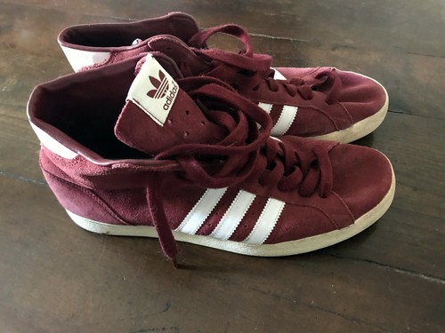 Adidas Blazer pelle scamosciata bordeaux. Misura 10 UK | eBay