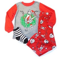 Nightmare Before Christmas Jack Skellington and Zero 3-Piece Fleece Pajama Set