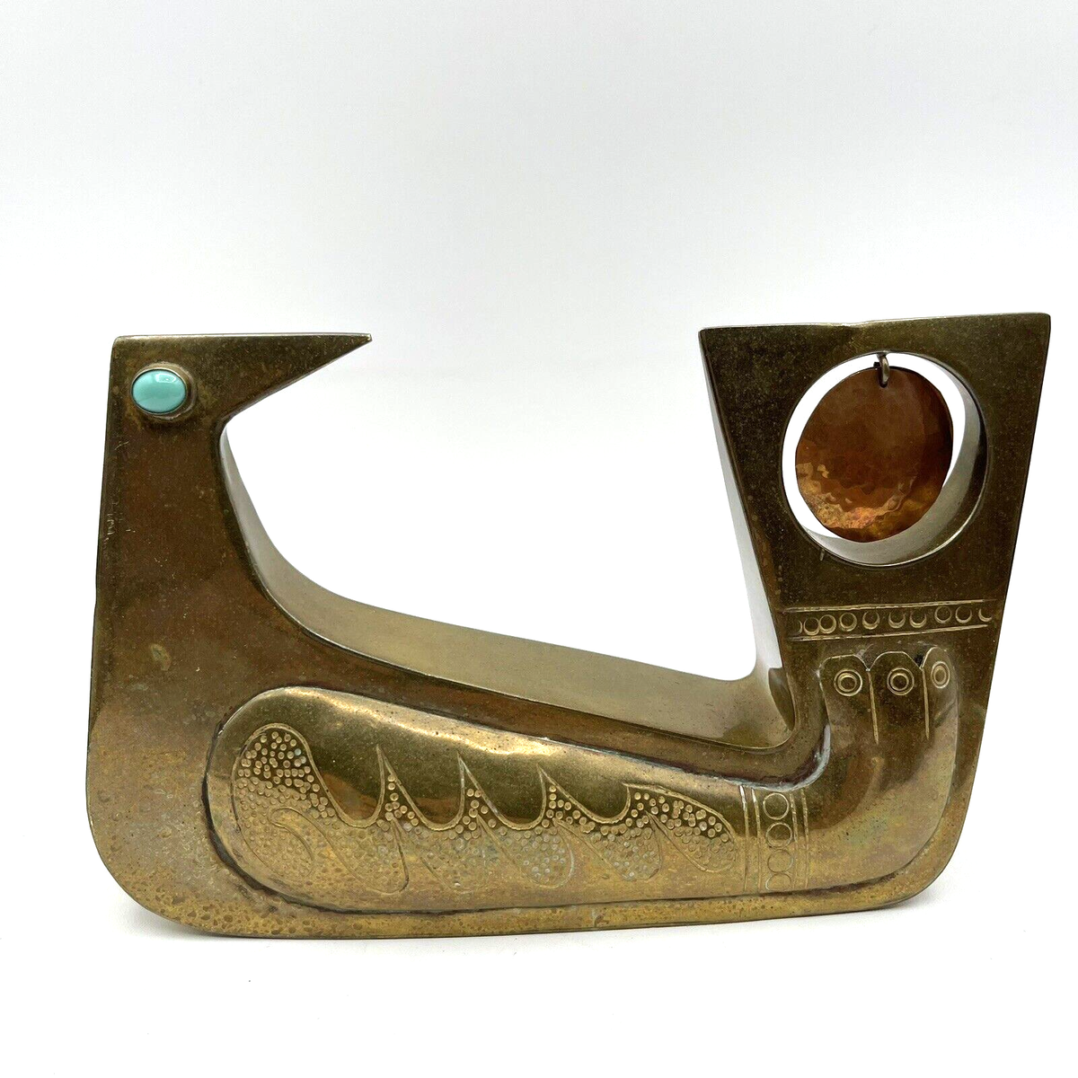 Sculpture Joaquin Taller Tinta Ecuador MCM Brass/copper Bird Sculpture Joaquin Taller Tinta Ecuador MCM Brass/copper Bird