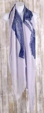 Unbranded Lavender Long Scarf Blue Bird Print 
