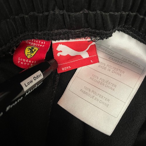 Puma X Ferrari Shorts Boys Size Large Black Athletic Pockets Elastic Waist - Picture 4 of 7