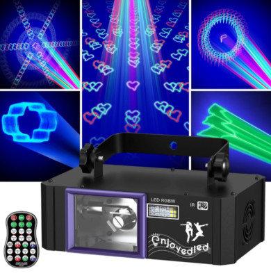 ENJOYEDLED DJ Laser Party Light 3D Full Color Disco Scan w Sound Activated DMX