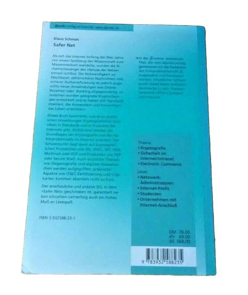 Safer Net Kryptografie im internet und intranet Klaus Schmeh - Image 2 of 3