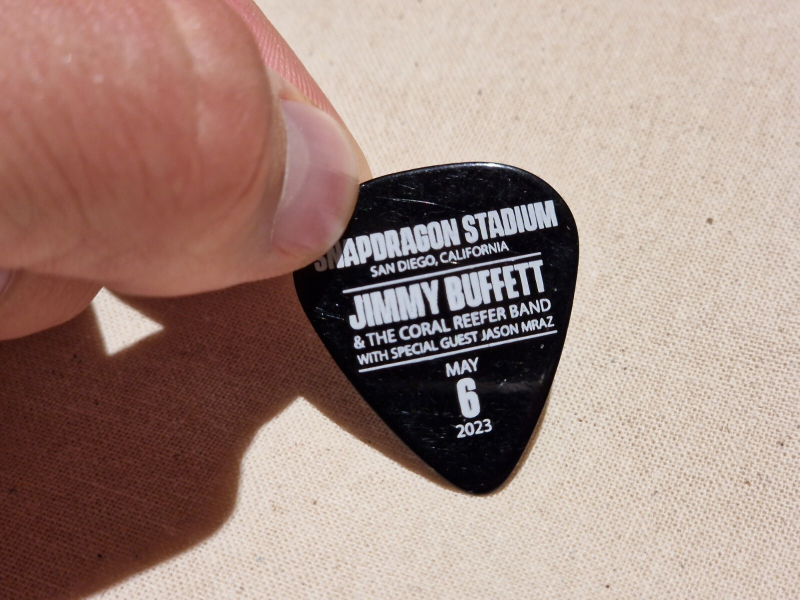 Jimmy Buffett Guitar Pick - His Last Concert (1st Concert at Snapdragon Stadium)