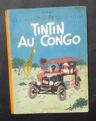 Herge Tintin Au Congo 1946 4e Flat B1 Yellow Back Original Edition Ebay