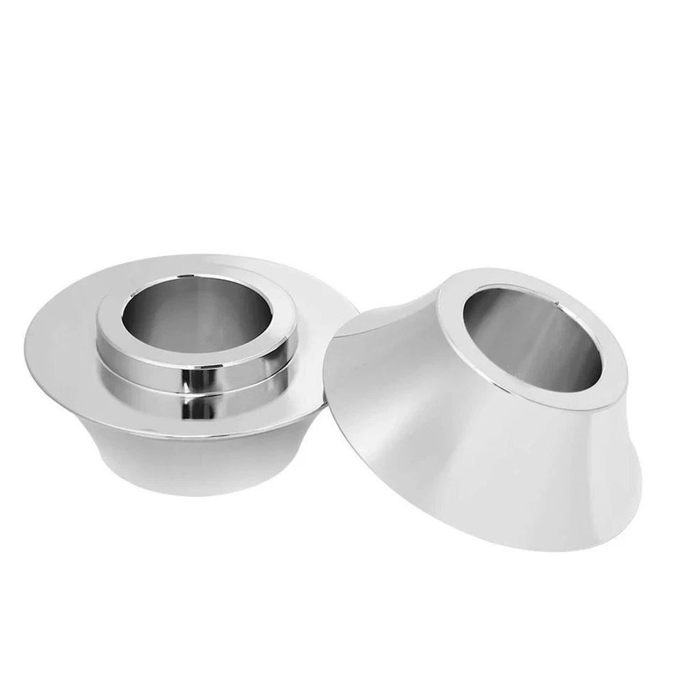 2x espaciadores de rueda de eje delantero cónico cromados para Harley Road King Road Glide Foto 2 de 4