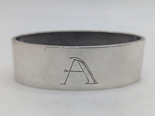 German 800 Silver Art Deco Napkin Ring "A" initial engraving, 55 grams - 第 1/6 張圖片