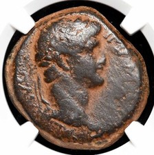 ANTIOCH. Otho, AD 69. Æ28, Large SC in wreath, NGC Fine