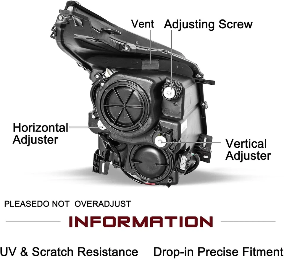 适用于 2010 - 2016 凯迪拉克 SRX 卤素车头灯前照灯总成对左右 — 第 3/4 张图片
