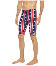 SPEEDO Red White Blue STAR Lane JAMMER Competitive Swimsuit Mens Size 30 NEW