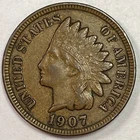 1907 Indian Head Cent Choice Extremely Fine XF+ Coin #18013