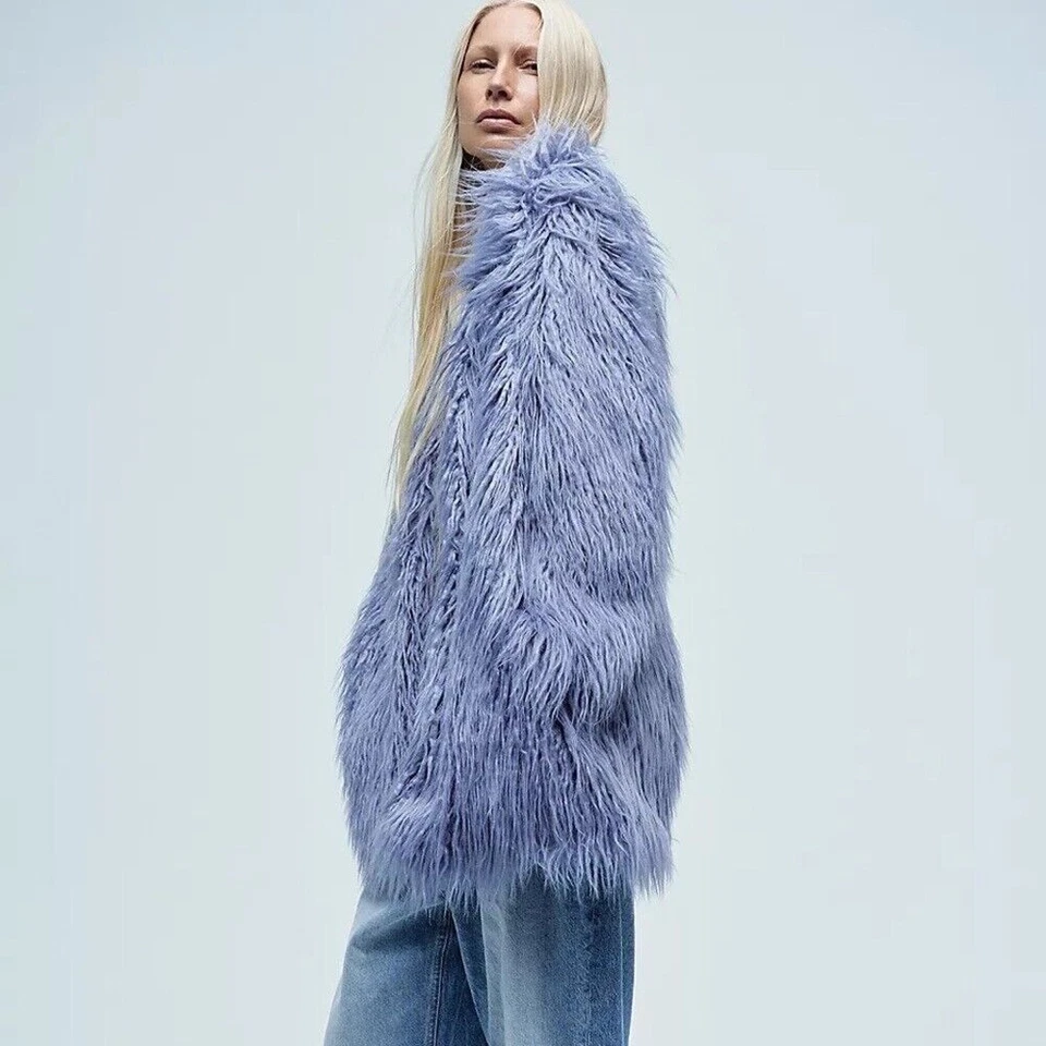 Новый с Ярлыками Free People Renata меха пальто куртка большого размера Taylor Swift Sz маленький - Изображение 3 из 4