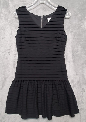 Julia Jordan Dress Womens 4 Black Tiered Ruffled Lined Evening LBD After Work