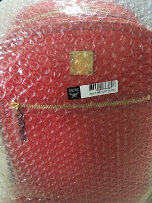 NWT MCM Large Nylon Logo Backpack In Viva Red Msrp $ 725  display picture 2