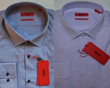 NWT HUGO Hugo Boss Red Label Sharp Fit Long Sleeve Textured Square Dress Shirt