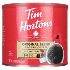 Tim Hortons Original Blend Ground Coffee, Arabica Medium Roast, 30 oz Canister