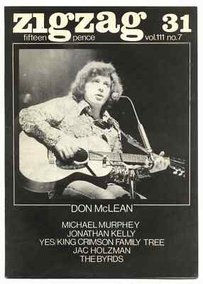 Zigzag Magazine No 31 May 1973 Don McLean Jac Holzman Byrds Yes King Crimson