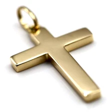Kaedesigns New Genuine 18ct 750 Yellow Gold Plain Flat Cross Pendant 10grams