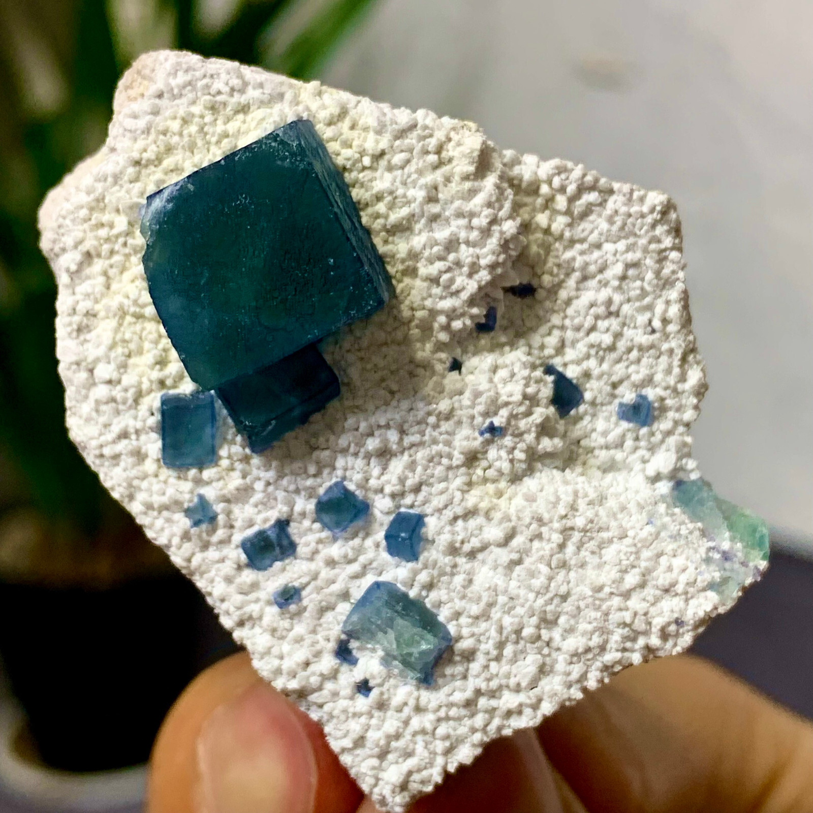 49G Natural Blue-Green Cube Fluorite Crystal Mineral Specimen from China
