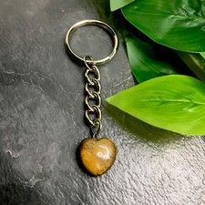 3.5  Heart Stone Pendant Healing Crystal Quartz Chakra Gemstone Keychain 8630