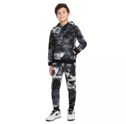 Nike Boys Sportswear Club Galaxy Fleece AOP Pullover Hoodie Black Boys Size 7 - Picture 4 of 10