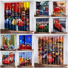 Kids Cars Lightning McQueen 3D Thick Blackout Curtains Thermal Ring Top Eyelet