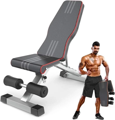 Multi Exercise Adjustable Folding Fitness Workout Bench with 7 Positions Fitness - Picture 4 of 51