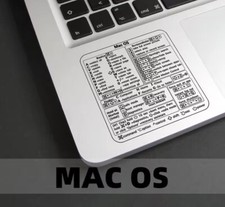 Mac OS CLEAR VINYL Keyboard Shortcut sticker for Mac OS