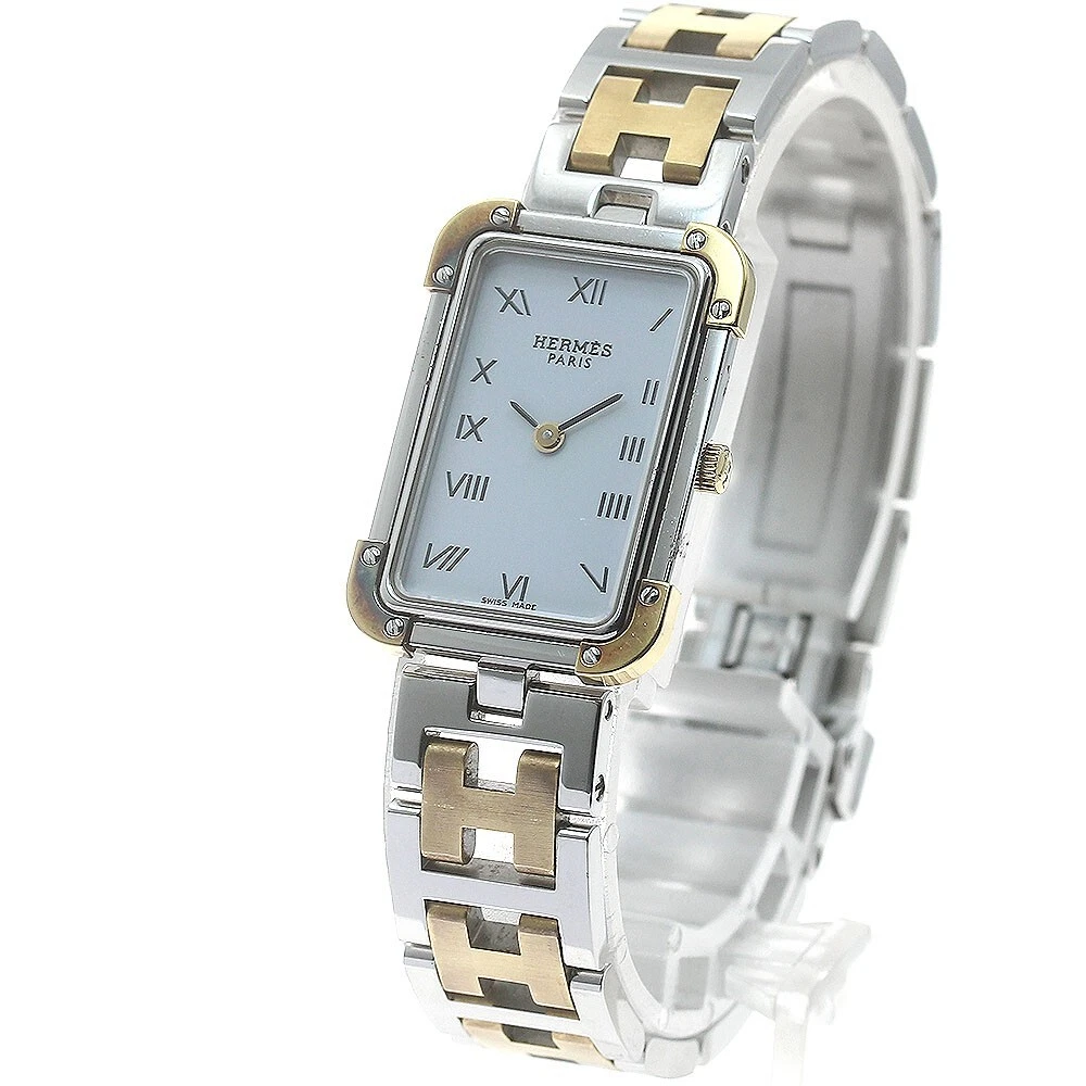 HERMÈS Orologio donna Hermes Cloajour CR1.220 quarzo quadrante bianco con scatola autentico