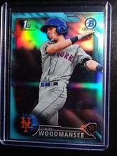 2016 Bowman Chrome Draft BCD-86 Colby Woodmansee Mets Sky Blue Refractor RC Card