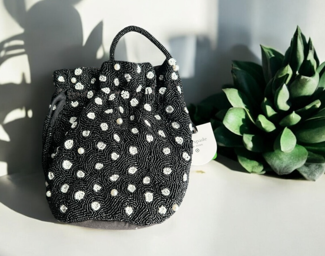 ショルダーバッグ・ポシェット kate spade x Target Beaded Polka Dot Drawstring Bucket Bag Kate Spade Beaded Polka Dot Drawstring Bucket Bag - kate