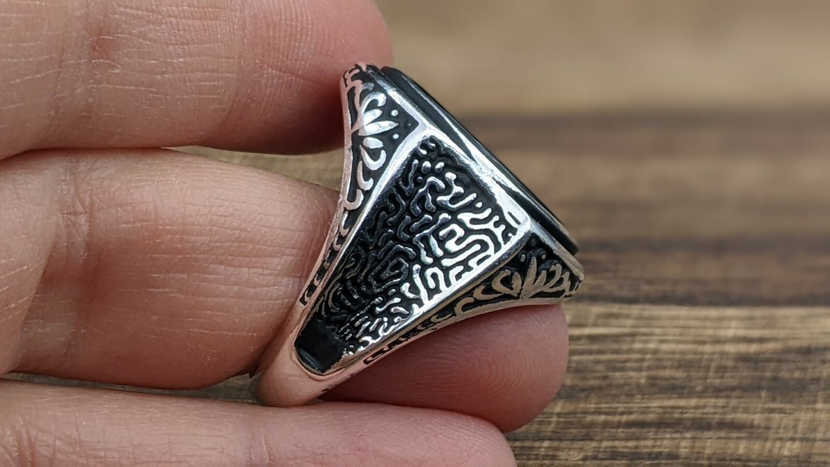 Black Onyx 925 Silver Ring(サイズ調節リング, 2 COLOR) Black Onyx Ring, Rotate Ring, 925 Sterling Silver Ring, Two