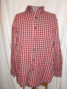 Chaps Men S Long Sleeve Button Down Red Black White Plaid Shirt