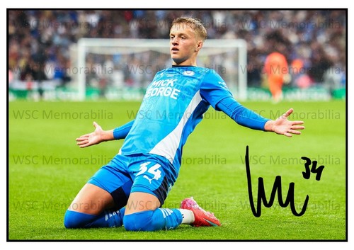 11419. Harley Mills Signed Pictures A4 Prints Peterborough United