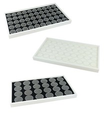White Stackable Plastic Display Tray w/ Choice of Gem Stone Bead Pot Jar Insert