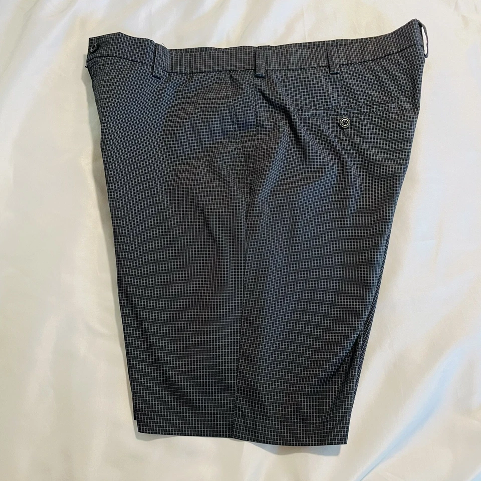 Pantalones Cortos de Golf PGA Hombres 38 Gris Pizarra Cuadros Golf Tour Rendimiento Elastizados Causal Foto 4 de 4