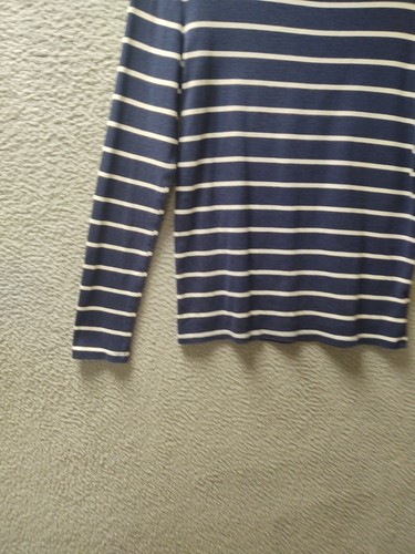A New Day Dhirt Womens XL Blue White Striped Nautical Pullover Blouse Top 0600 - Picture 2 of 7