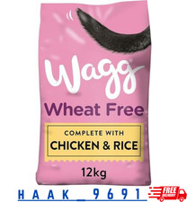 Wheat Free Complete Dry Adult Dog Food Chicken & Rice 12kg - For Sensitive Stoma 1.75 per kilo