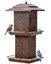 Bird Feeders for Outdoors Hanging - 6lb Large Capacity Metal Double Tier Bird...