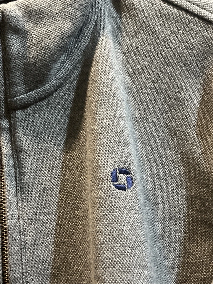 Suéter Chase Logo Lands' End Cremallera Completa Para Hombre Talla S Chaqueta Gris Algodón Foto 2 de 4