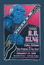 BB King Poster Luke Nelson 2009 Original S/N 200 Hand-Signed by Gary Houston COA