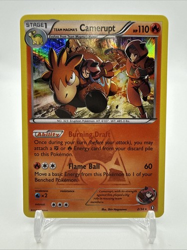 Team Magma's Camerupt 2/34 XY Double Crisis Holo Rare Pokemon TCG Card