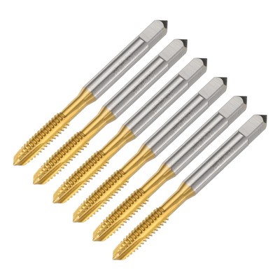 6pack 1/4-20 UNC B2 Spiral Point Thread Tap Titanium Coated Threading Tool
