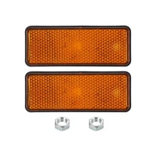 2 Pcs Rectangle Rear Reflectors Warning Reflector with M5 Screw Yellow