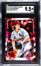 2021 Topps Chrome SAPPHIRE #451 Jake Woodford (RC) ROOKIE RED 3/5 SGC 9.5